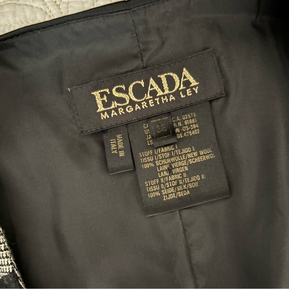 Vintage 90s ESCADA Silk and Wool Houndstooth Check Vest Waistcoat 38 - Picture 11 of 11